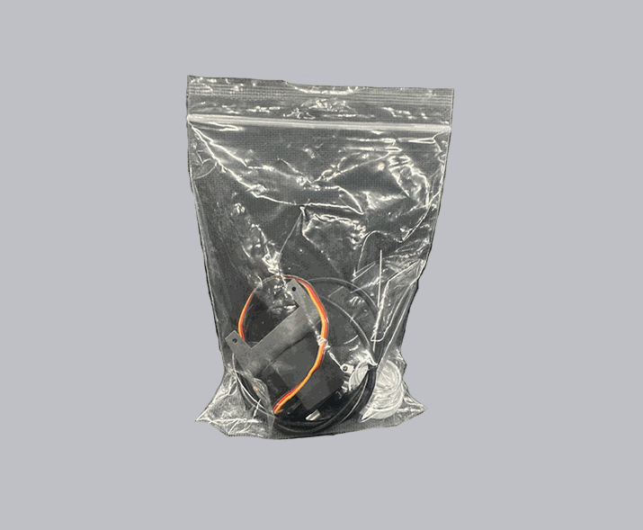 Fantom Fail Safe fit kit with black components, orange and yellow wiring, and cables sealed in a clear plastic bag