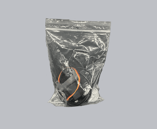 Fantom Fail Safe fit kit with black components, orange and yellow wiring, and cables sealed in a clear plastic bag